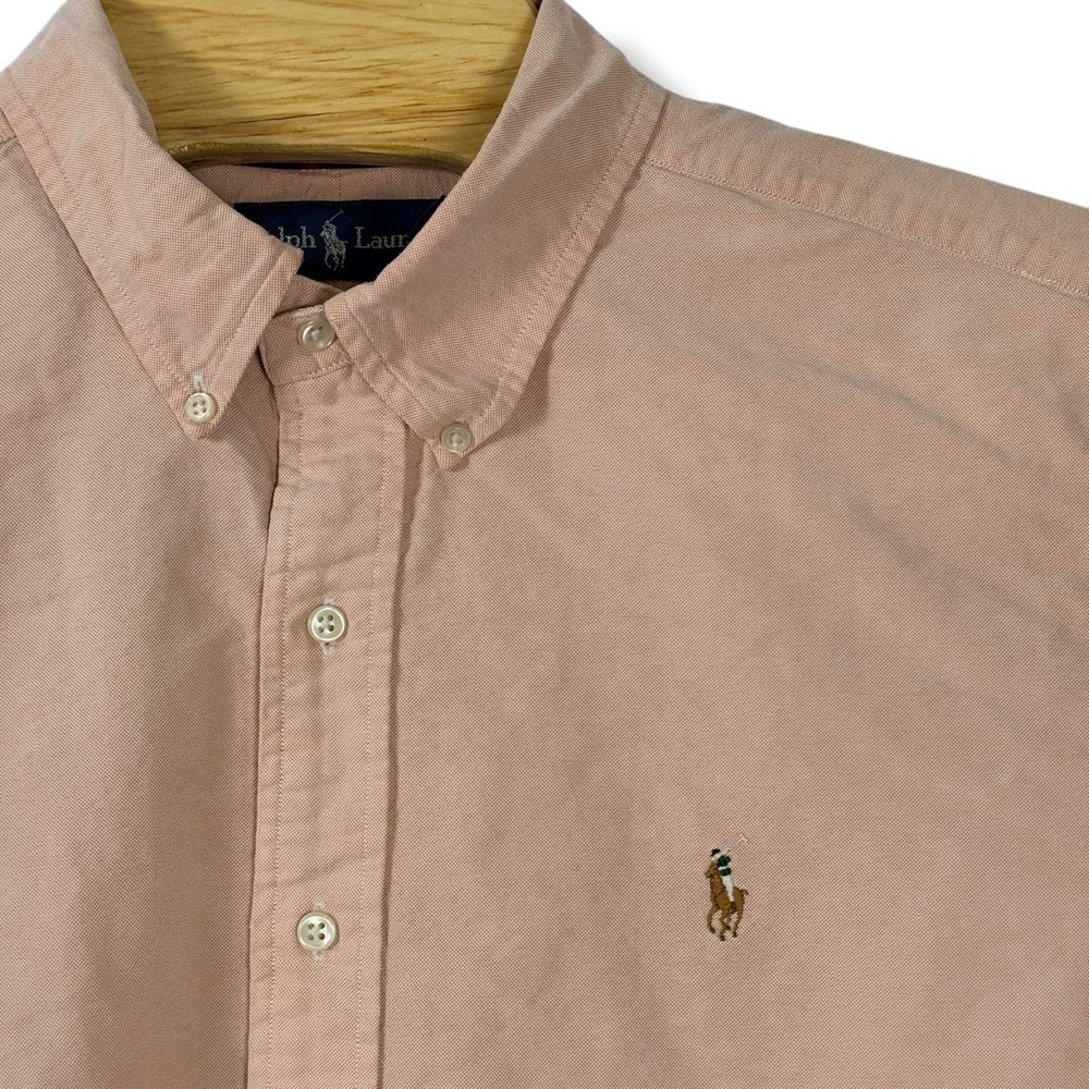 Ralph Lauren Button Down Men XXL Salmon Pink Classic Fit Oxford Shirt Flesh Pony